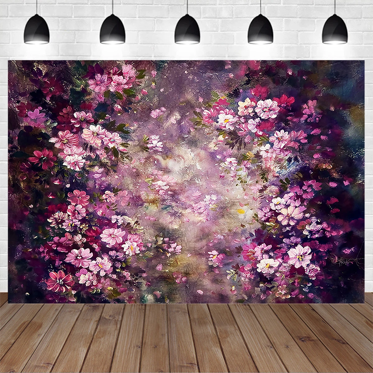 Retro Abstract Studio Photography Background Flower Oil Painting Texture Backdrop Decoration Adult Girl Newborn Baby Birthday