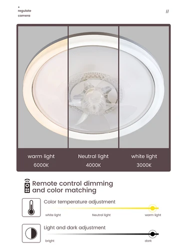 120W LED 천장 조명 천장 팬 현대 간단한 홈 침실 원격 제어 밝기 조절 팬 라이트 4