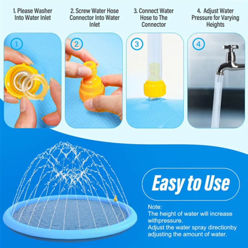 100cm Inflatable Water Spray Mat Children Game Play Summer Lawn Mats Kids Outdoor Splash Mat For Pool Games Toy Sprinkle