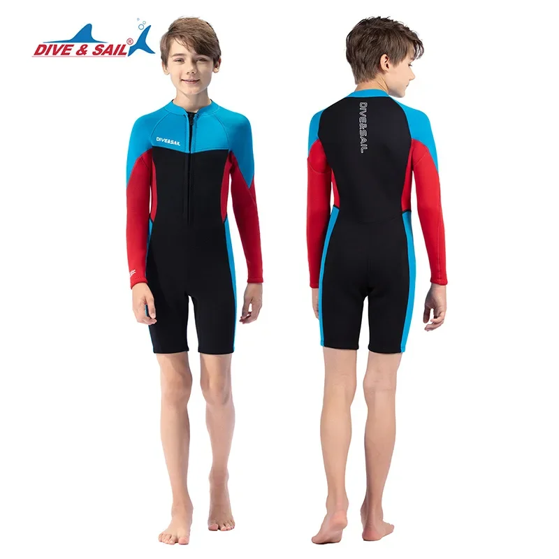 New Youth Boys Girls Diving Suit 2.5mm Neoprene One Piece Cold Proof Wetsuit Teenager Swimming Surfing Anti-Jellyfish Swimsuit