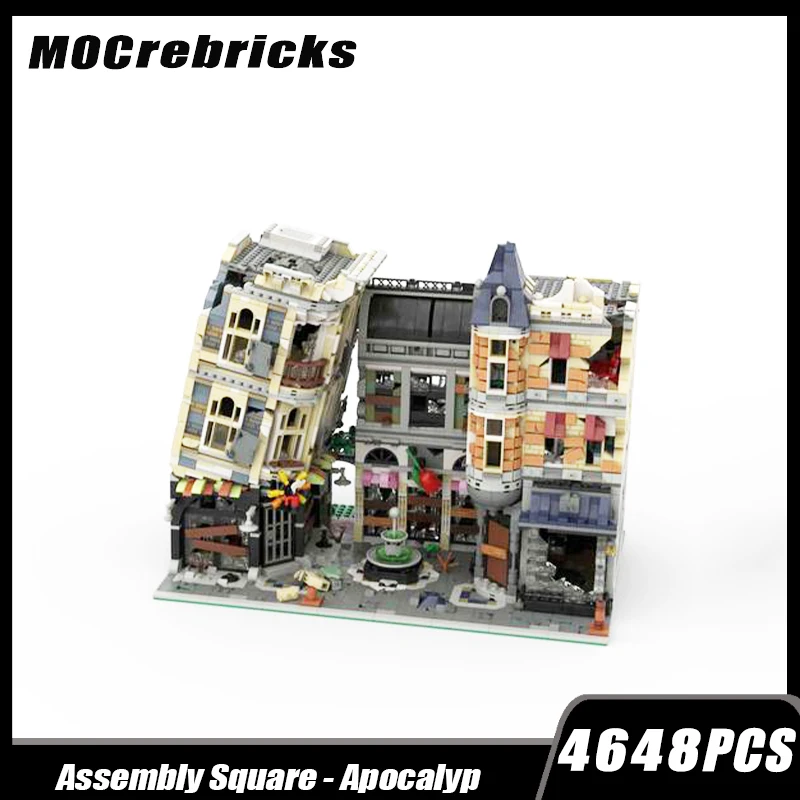 Moc-166027 Modern City Street View Assembly Square Modular Building Block Assembly Model Brick Toy Regali Per Bambini
