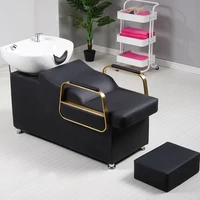 Salon Shampoo Bed Ceramic Basin Hair Salon Reclining Flushing Comfortable Barber Shop Dedicated 1
