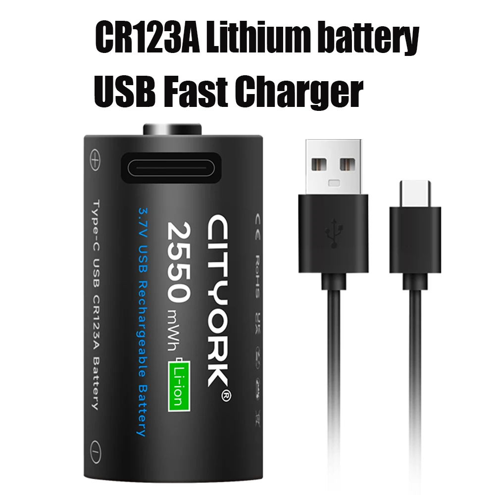 3.7 V Li-Ion 16340 Cr123A Batteria Ricaricabile 2550Mwh 16350 Batterie Al Litio Ricaricabili 3.7 Volt Per Torcia Cr123 Cr17345
