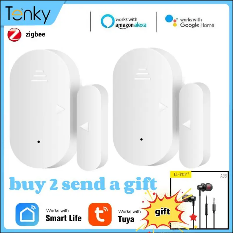 

Tuya Zigbee 3.0 Door Window Sensor Open Detectors Entry Smart Security Alarms System Compatible With Alexa Google Home