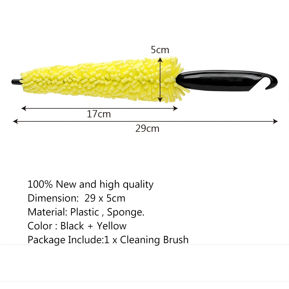 29cm Motorcycle Sponge Brush Wheel Rims Washer Car Hubcaps Wash Auto Cleaning Tool With Handle Bicycle Dirt Pit Bike Accessories BEST SELLERS