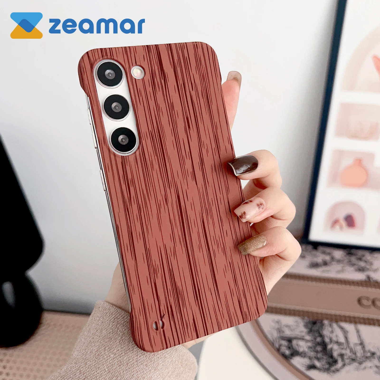 

Бескаркасный противоударный чехол с текстурой древесины для Samsung Galaxy S23 S22 Plus Ultra S23Plus, ультратонкий жесткий защитный чехол-бампер из поликарбоната