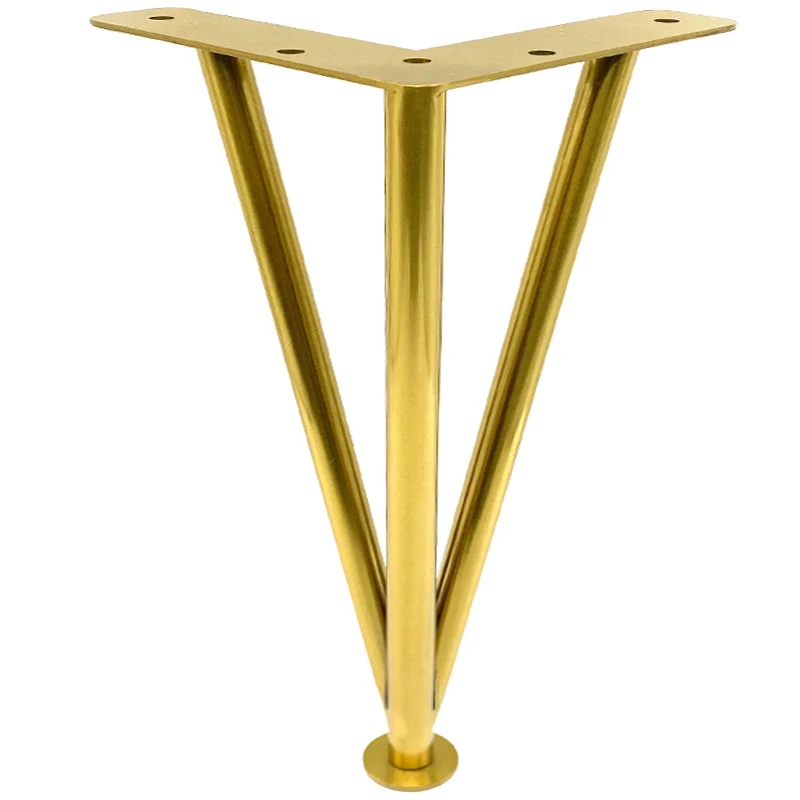 1PC 20cm-40cm Gold Iron Table Legs Metal Hardware Furniture Foot Stainless Steel Adjustable Tilt Cabinet