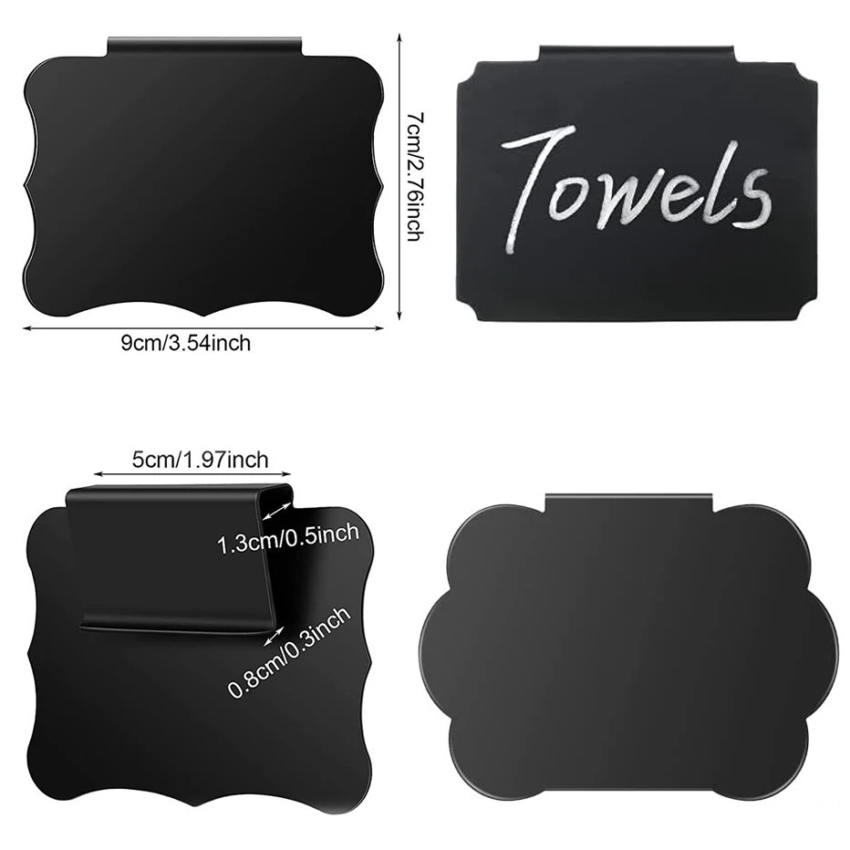 Description Picture 4 of item5pcs Basket Labels Clips On for Storage Bin Erasable Plastic Kitchen Pantry Labels Removable Tag Stickers Chalkboard Basket Tag