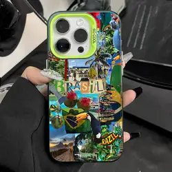 Brazilian Summer Green Matte Phone Case - Anti - Fall Hard Bumper Design - iPhone 13 Pro Max (Z1)