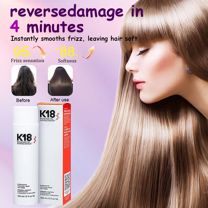 150ml K18 Leave-In Molecular Hair Mask Original Repair Molecular Hair Damaged Dry Frizzy 4 Minutes Treatment Moisturize Hair Mask