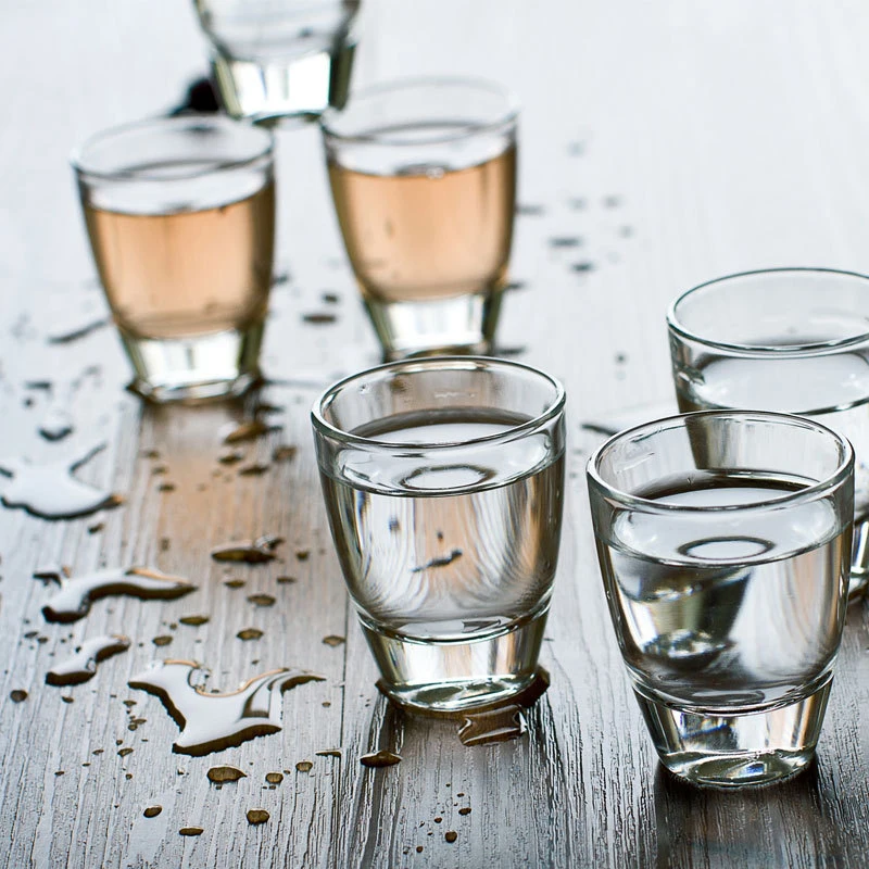 6pcs Set Spirits Shot Glasses Party Bar Club Drinking Tool Wedding Wine Cups 35ml Cocktail Pint Vodka Cups Transparent Drinkware