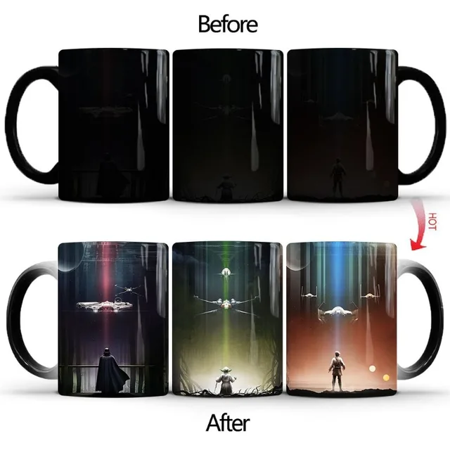 Tasse à café magique en céramique Star Wars, changeant de couleur lorsqu'elle est exposée à l'eau chaude, vente en gros 1