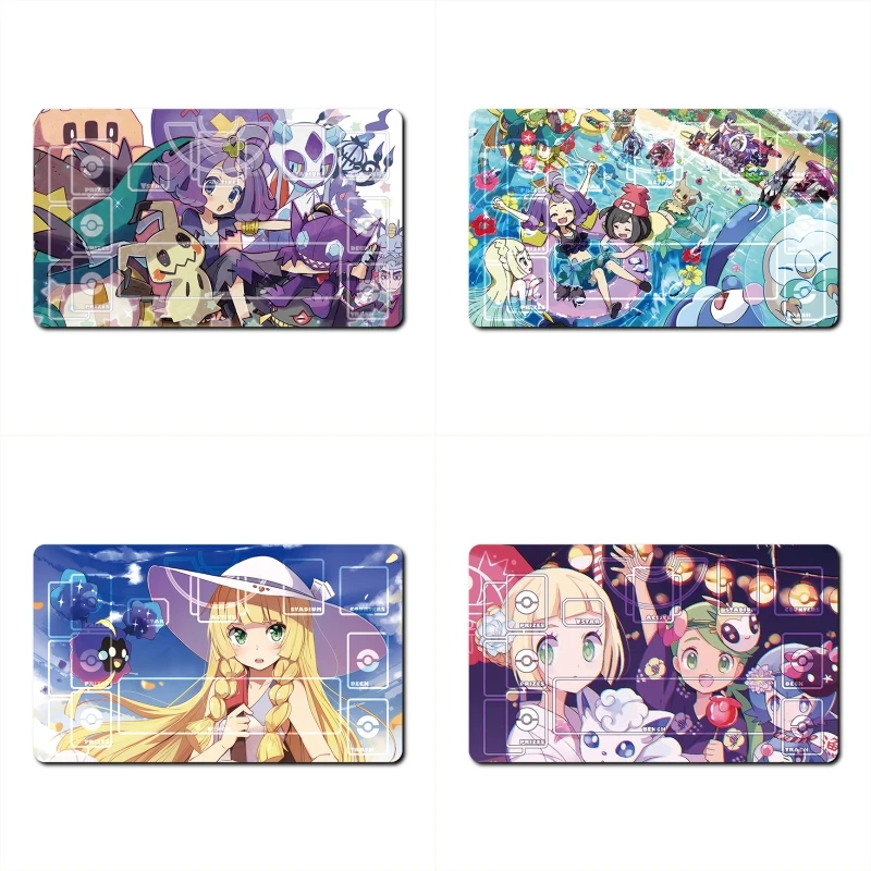 

Pokemon Lillie Acerola Mallow Selene Animation Characters Single Table Mat Battle Pad Classics Anime Collection Cards Toy Gift