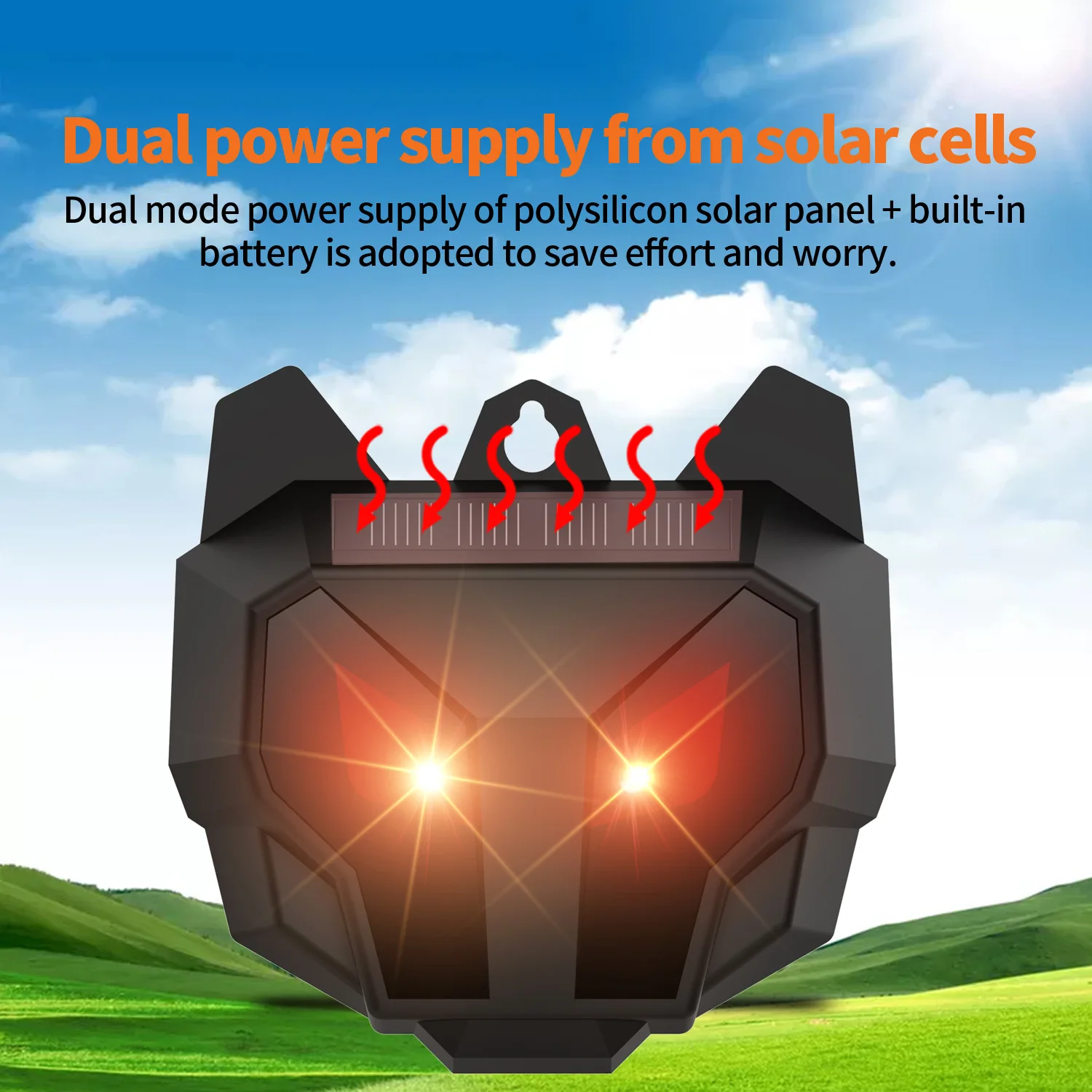 Solar-Nocturnal-Animal-Repeller-Predator-Control-LED-Light-Coyote-Repellent-Devices-Waterproof-Fox-Raccoon-Skunk-Deer.jpg Napelemes Éjszakai Állati Visszatelepítő Ragadozói Vezérlés Led Könnyű Prérifarkas -Visszataszító Eszközök Vízálló Róka Mosómedve Skunk Szarvas Elrettentő Eszköz - Image 2