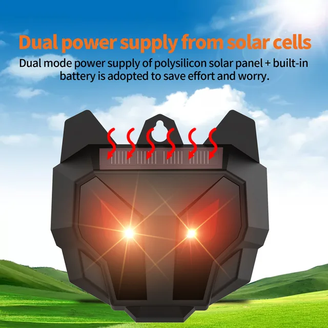 Napelemes Éjszakai Állati Visszatelepítő Ragadozói Vezérlés Led Könnyű Prérifarkas -Visszataszító Eszközök Vízálló Róka Mosómedve Skunk Szarvas Elrettentő Eszköz - Image 2