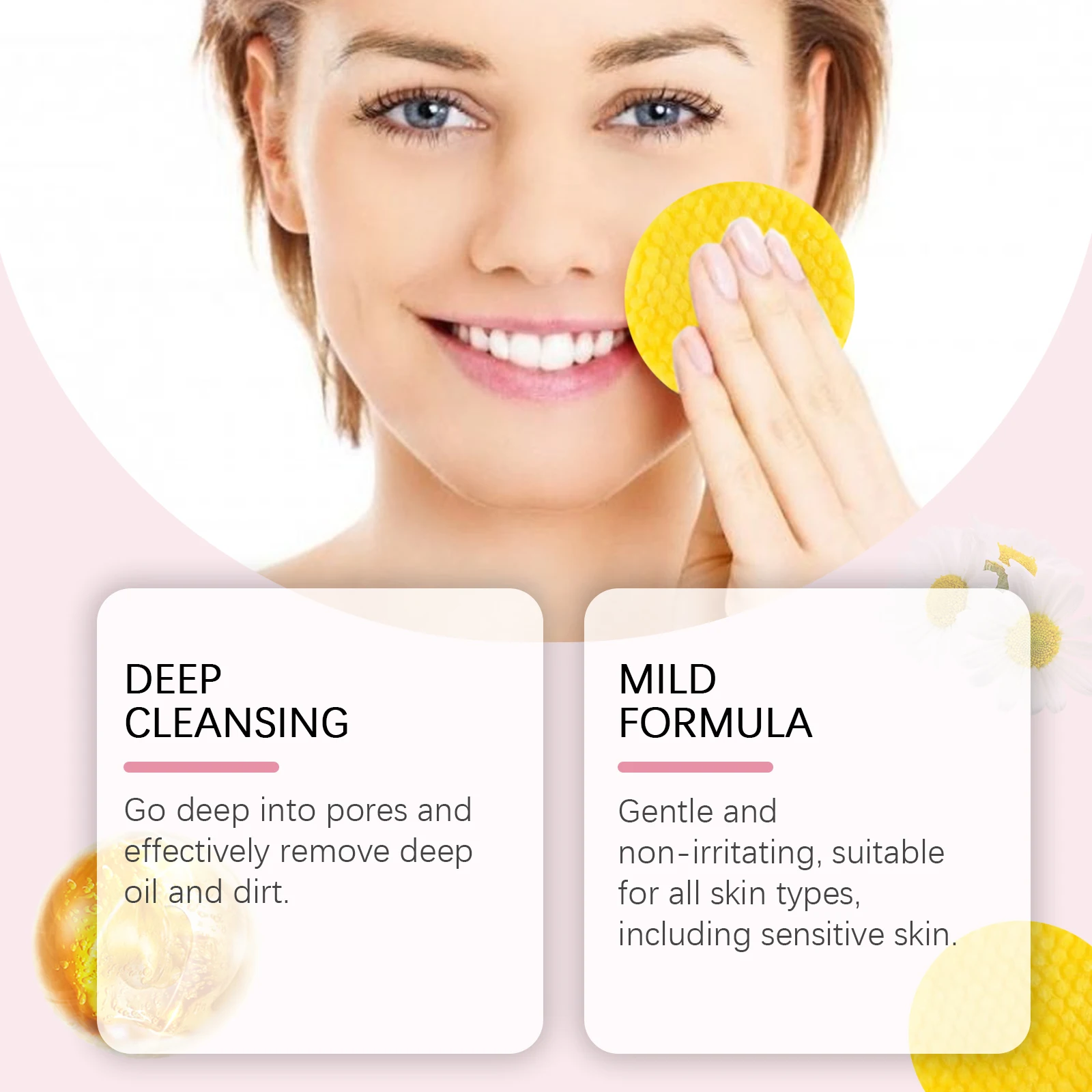 40pcs Turmeric Kojic Acid Facial Cleansing Pads Exfoliating Cleaning Remover Pores Dirt Moisturizing Daily Face Clean Skin Care 4