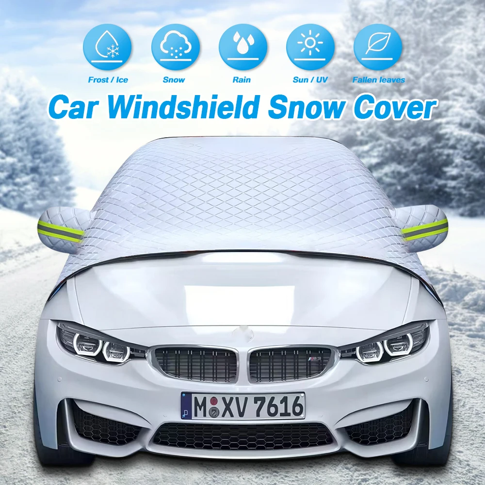 Winter Car Front Windscreen Cover Windshield Sunshade with Earmuffs  Universal Automobile Anti Snow Frost Ice Shield Dust Protect - AliExpress