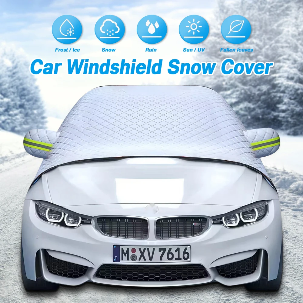 Extra Large Car Snow Cover Front Windshield Sunshade Thickened Snow Shield  Car Coat Cover Anti-ice Front Windscreen Protector - AliExpress