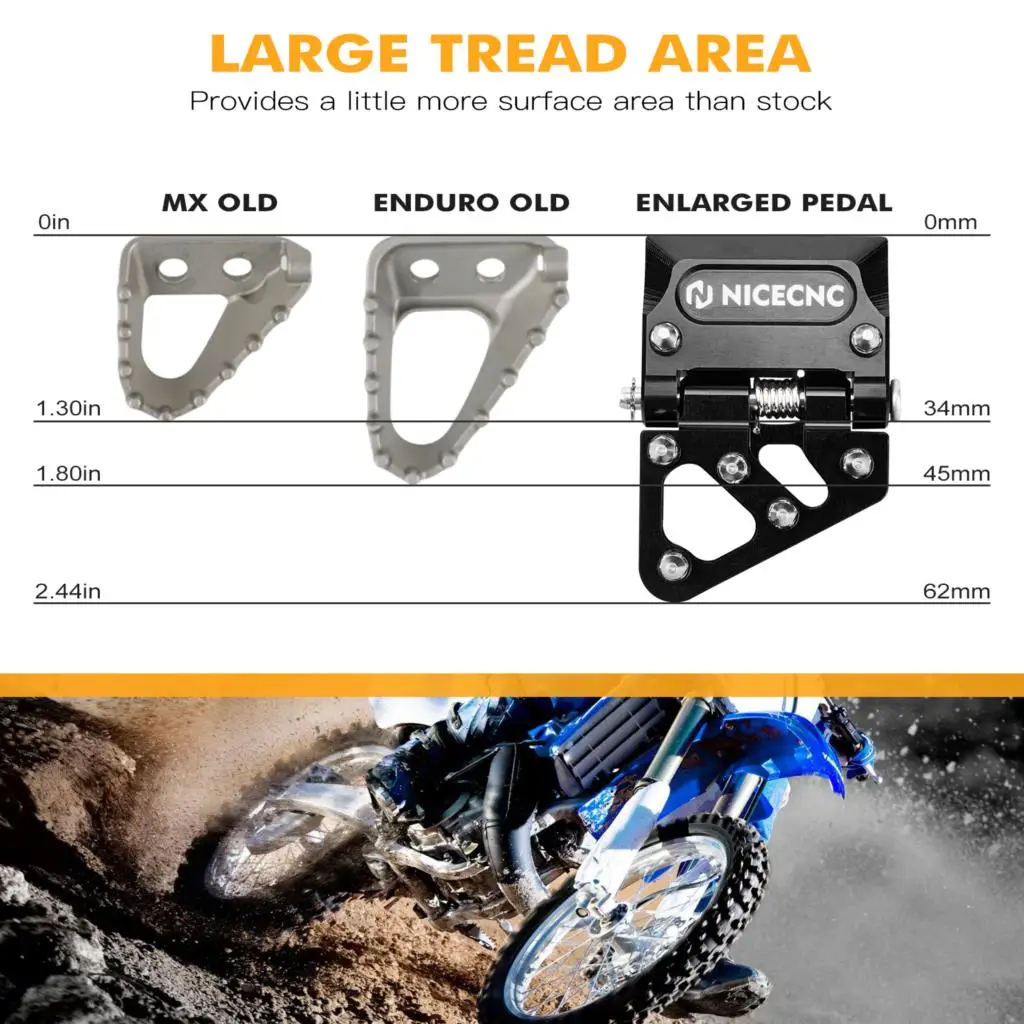 NICECNC Für Yamaha YZ125 YZ250 YZ250F YZ125X YZ250X YZ400F YZ426F WR250F WR400F WR426F Hinten Klapp Bremspedal Schritt Spitze Platte – Detail 14