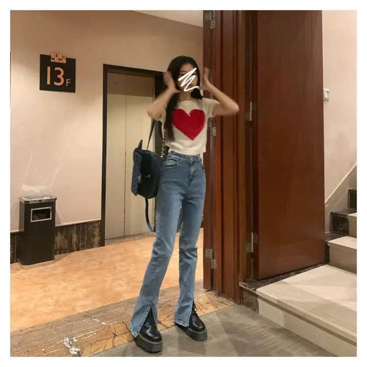Blusa elegante y juvenil de estilo preppy, blusa de verano para mujer, camiseta de punto dulce, top corto, moda coreana