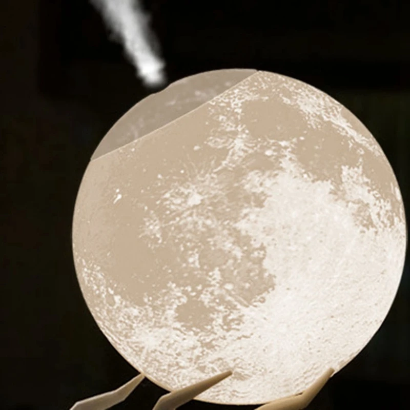 

Ultrasonic Moon Air Humidifier Aroma Essential Oil Diffuser LED Night Lamp USB Mist Maker Humidificador Christmas Gift
