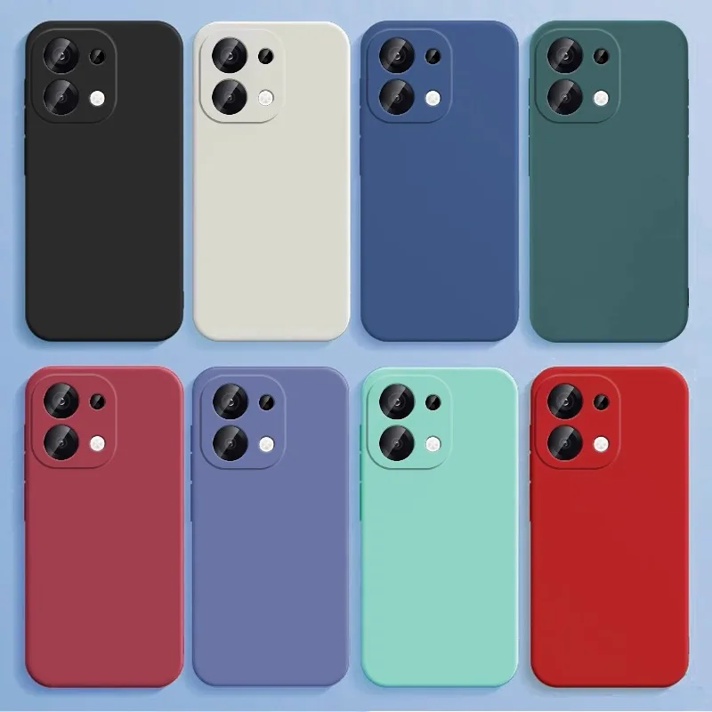 Fashion Solid Colour Shockproof Protective Liquid Silicone Phone Case