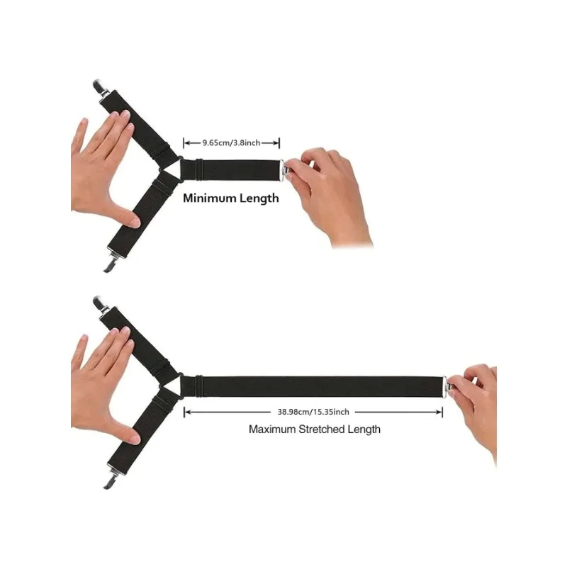 Triangle Bed Sheet Clips Adjustable Fitted Sheet Suspenders & Mattress Grippers for Secure Hold bed sheet clips