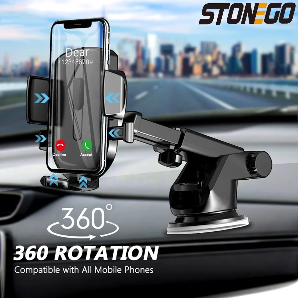 

STONEGO Sucker Car Phone Holder Mobile Phone Holder Stand in Car Stonego No Magnetic GPS Mount Compatible
