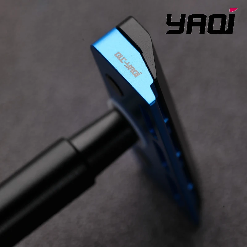 YAQI Black and Blue Color Tachi(Aluminum Version) Light Weight Single Edge Safety Razor 10mm Diameter Handle Portable Razor