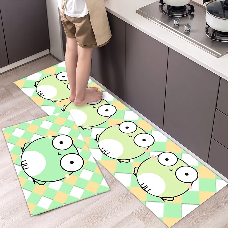 thumbnail image 1 of Alfombra de cocina antideslizante con estampado de dibujos animados, alfombra lavable para la entrada del hogar, alfombra para la puerta de la sala de estar, alfombra para el dormitorio, 1 of 5