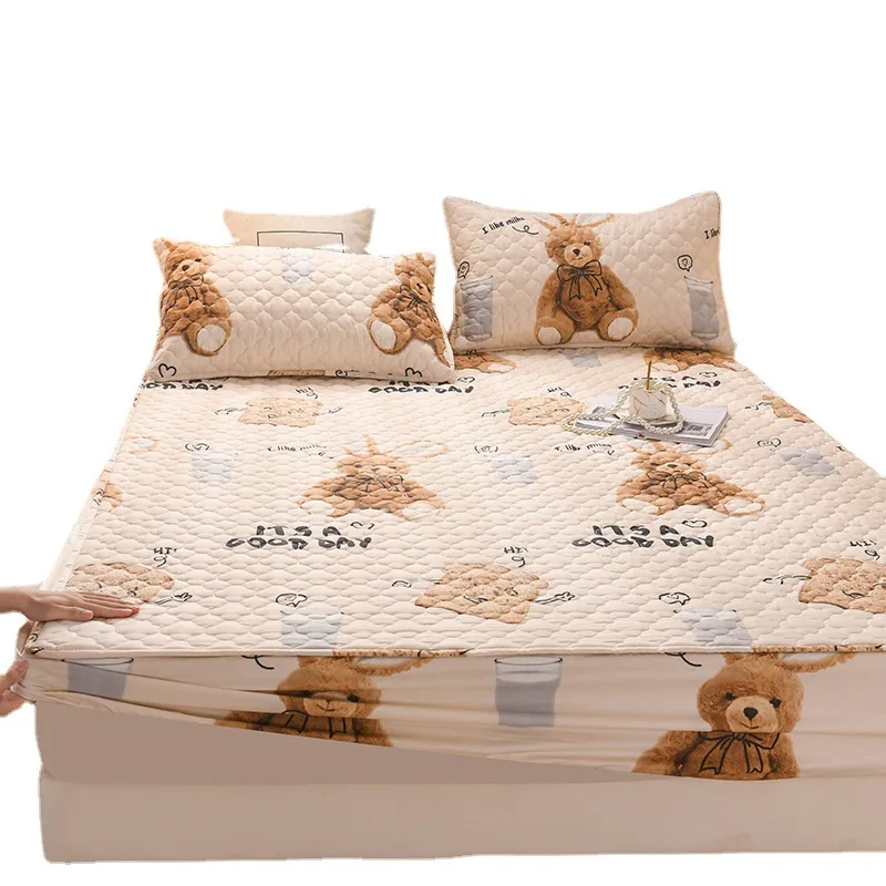 

2023 New Pure Cotton Soybean Fiber Fitted Sheet Thickened Full Cover