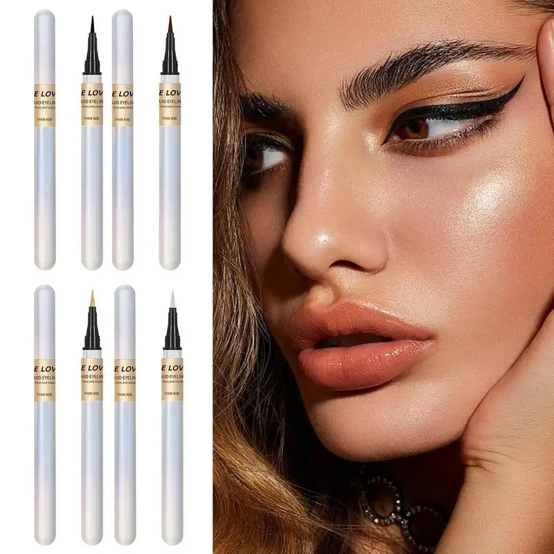 

Жидкая подводка для глаз с тонким кончиком, водостойкие матовые жидкие веки с тонким кончиком, гладкие сильно пигментированные стойкие подводки для глаз