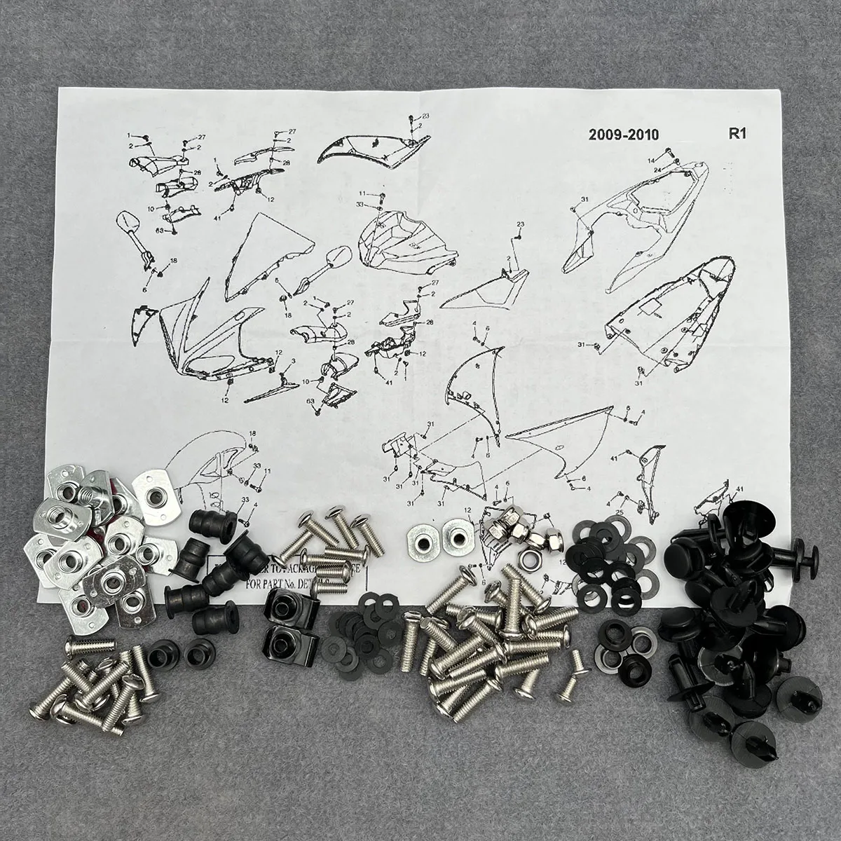 yzf r125 fairing bolts