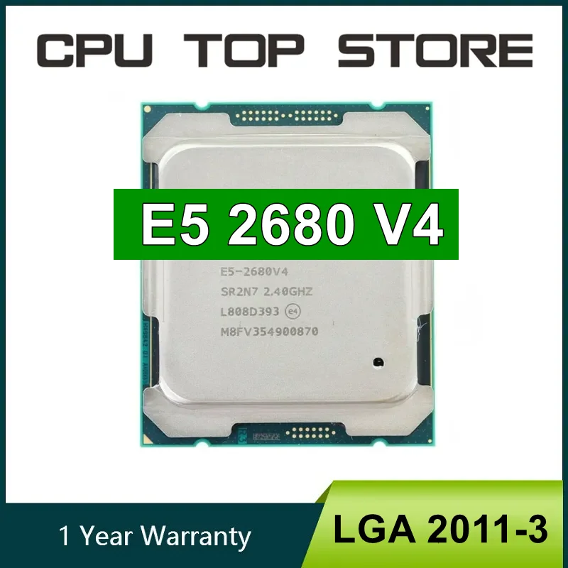 Used Intel Xeon E5 2680 V4 2680V4 CPU 2.4GHz fourteen cores 35M 120W 14nm LGA 2011-3 x99 Processor