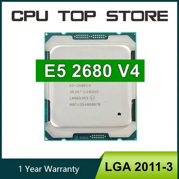 중고 XEON E5 2680 V4 CPU, LGA 2011-3 프로세서, 14 코어, 2.40GHz SR2N7 x99 마더보드 CPU