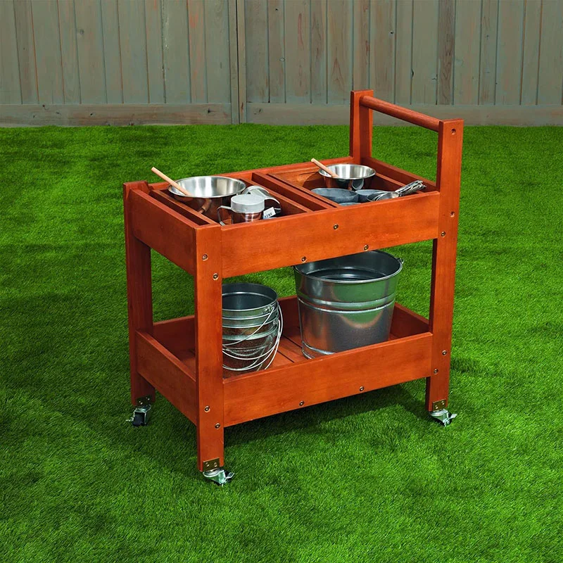 

Outdoor Rolling Storage Hand Truck Cart Organizer With Handle Dish Rack Serving Tray Moving Coffe Bar Trolley Wooden Furnitures