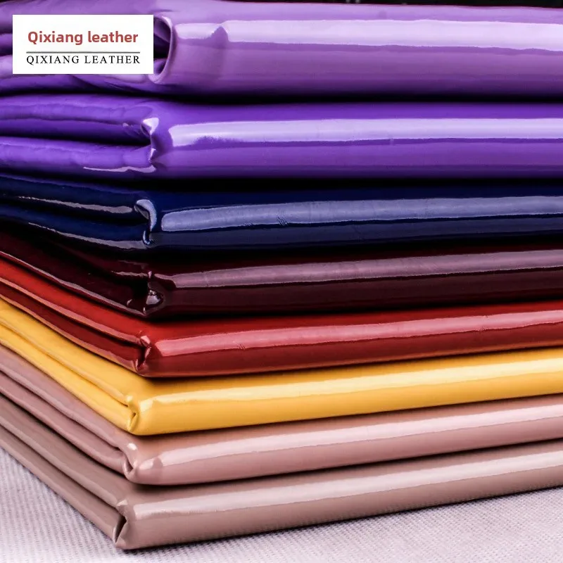Soft Hard PU Leather Caviar Pattern Mirror Surface Fabric for Bag Packaging Decorative Leather Material Elastic Painted