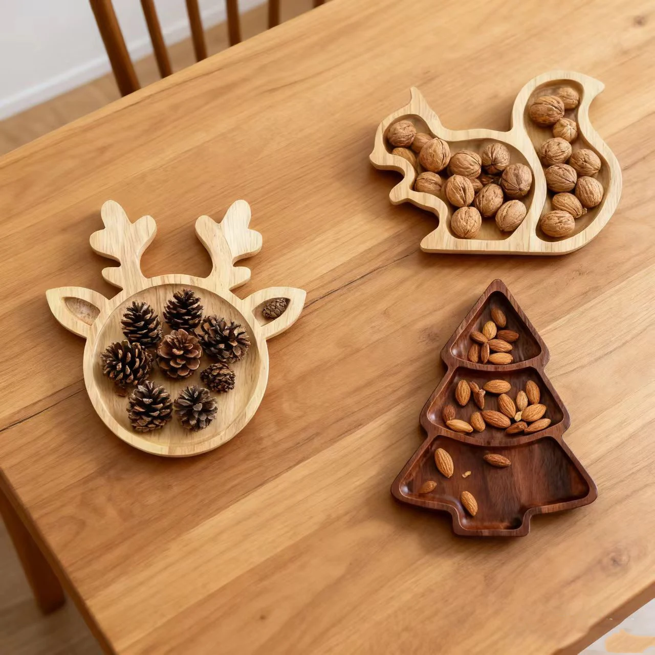 Gourmet Wooden Snack Tray for Elegant Entertaining and Kitchen Décor