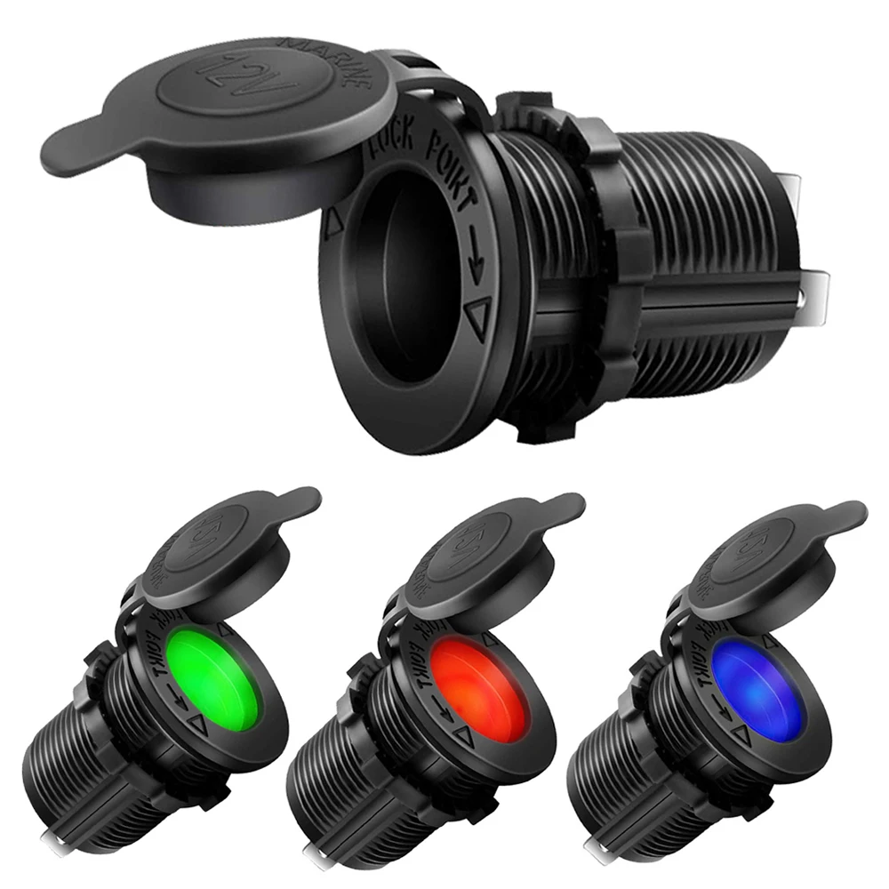 Cigarette lighter socket Car Cigarette lighter Socket 12V 24V Adapte Plug Motorcycles Cigar Jack Multi Socket For Marine Boat Motorcycle Truck RV ATV