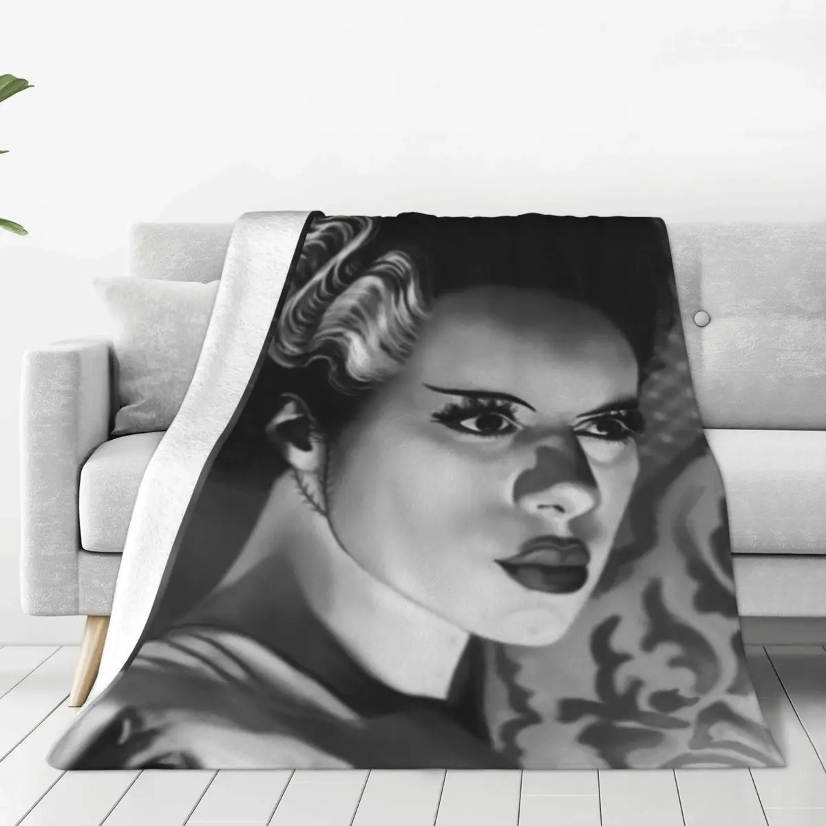 

Classic Bride Of Frankenstein Blankets Warm Flannel Horror Film Throw Blanket for Home Bedroom Sofa