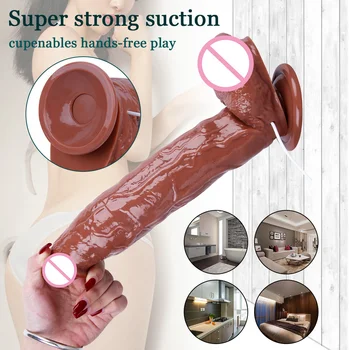 300MM*60MM Vibrating Dildo Skin Feeling Huge Penis Sex Toys Realistic Lesbian Erotic Strapon Big Dick Adult Sex Product 3