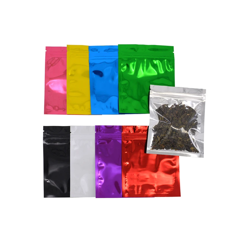 100 Pcs 10.2x12.7 cm Colorful And Transparent Zip Lock Bags For