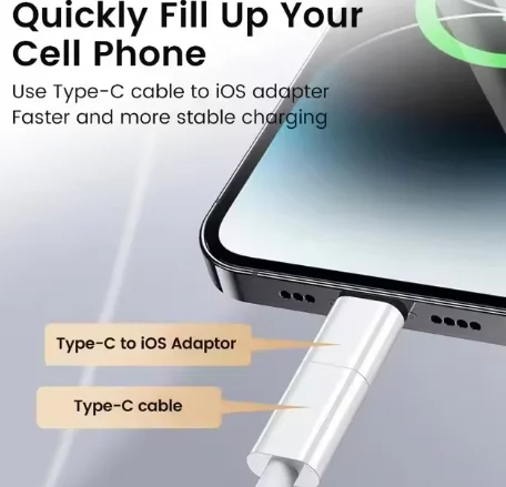 OTG 타입 C - 라이트닝 어댑터 (iOS 암 - USB C 수) 고속 충전 어댑터 (아이폰 14 Pro 노트북 컨버터)