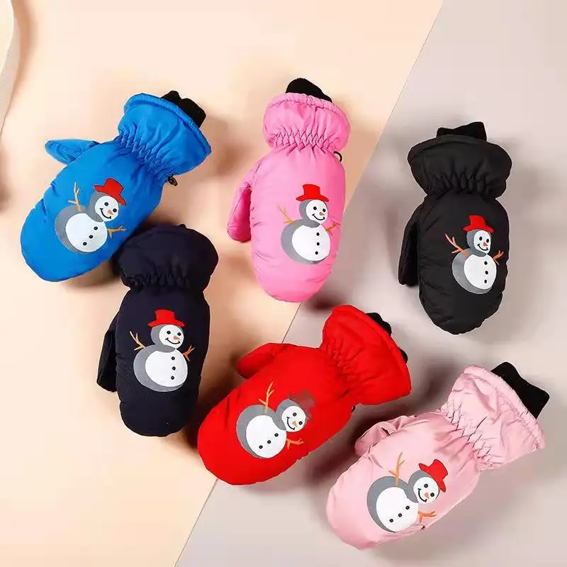 Baby mittens Baby Kids Gloves Winter Warm Thick Windproof Cartoon Pattern Full Finger Mittens For Children Toddler Boys Girls 2-5 Years Old