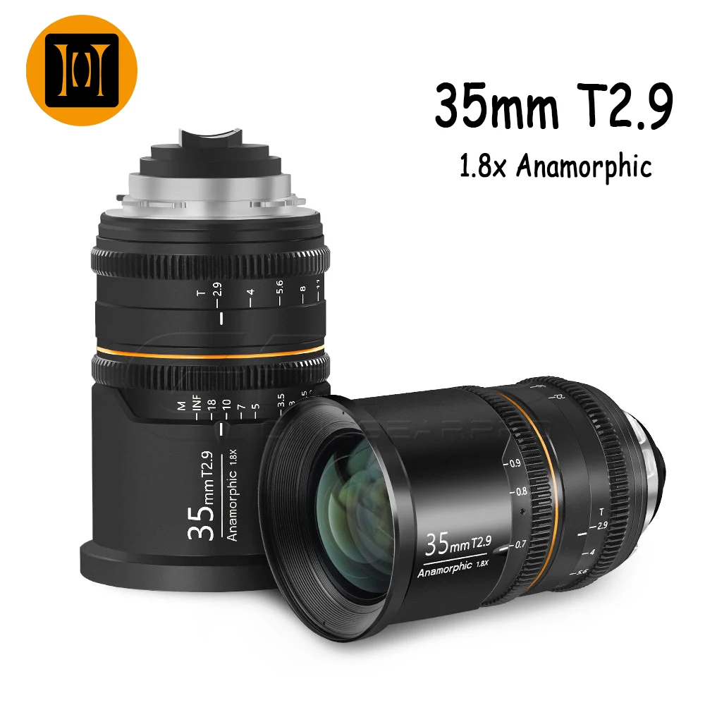 

GREAT JOY 35mm T2.9 1.8x Anamorphic Lens Ultra Wide Angle Support 4:3 Full Frame For PL/EF, E, RF, L, MFT M43 mount Camera