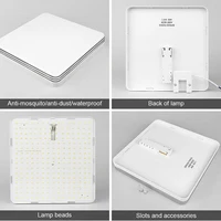18W-48W ไฟ LED เพดาน 30 ซม. ไฟเพดานสี่เหลี่ยมแผงไฟห้องนอนห้องครัวห้องนั่งเล่นไฟตกแต่ง AC 110-220V 5