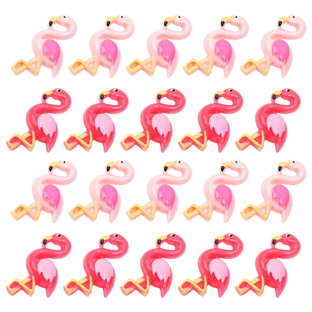 

40 Pcs Flamingo Accessories DIY Crafts Supply Phone Shell Ornaments Bulk Cover Resin Decoration