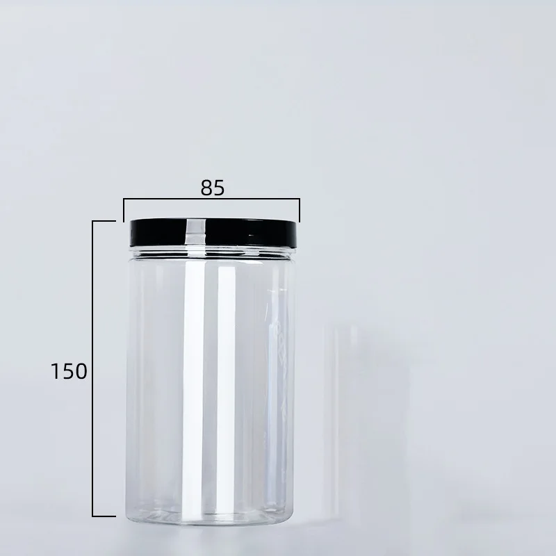 Clear Sealed Can With Lid Plastic Empty Packing Bottle Circular Storage Bucket Biscuit Jar Food Grade Sealed Cans Tank Container 6