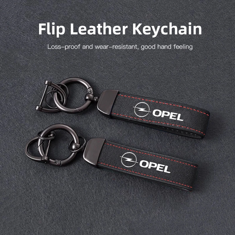 Elegant Tumbled Leather Keychain with Alloy Keyring Pendant Accessory