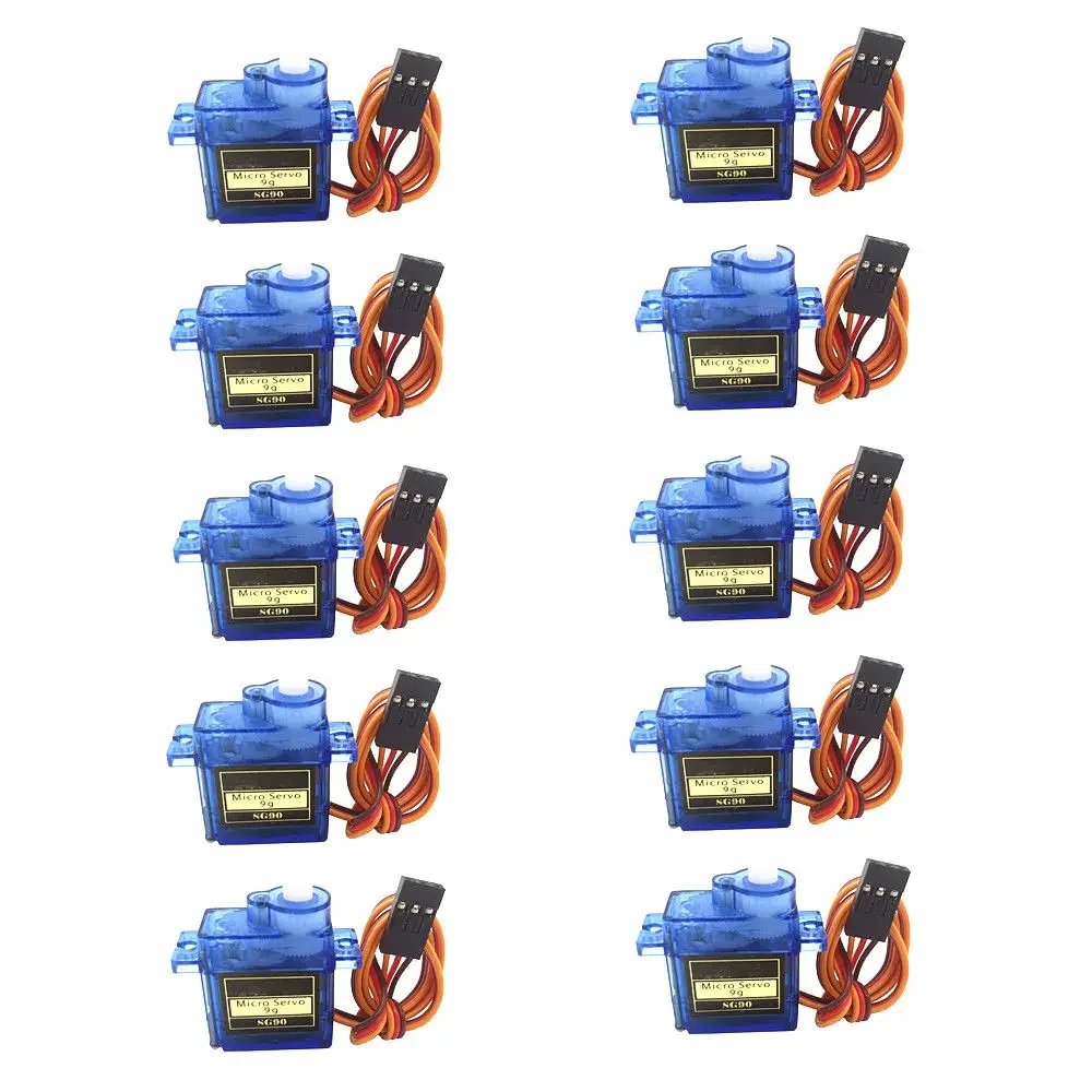 Pack of Blue Plastic Servo Motors for Remote-Controlled Helicopters